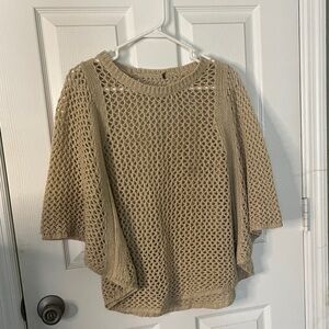 Tan Knit Poncho